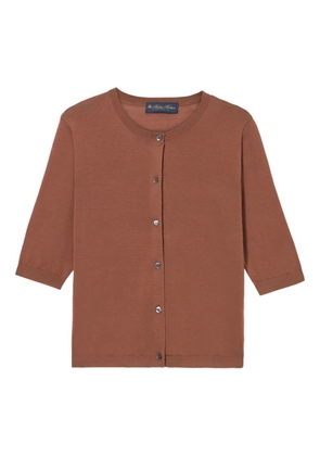 Brooks Brothers half-length sleeves cardigan - Brown