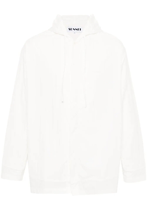 Sunnei drawstring-hood cotton shirt - Neutrals