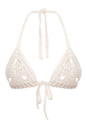 A.M.G. knitted bikini top - White