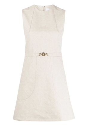 Patou logo-jacquard cotton A-line minidress - Neutrals