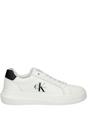 Calvin Klein Jeans logo-detail leather sneakers - White