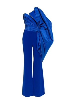 Saiid Kobeisy Taffeta-bow jumpsuit - Blue