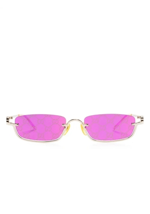 Gucci Eyewear slim rectangular-frame sunglasses - Gold