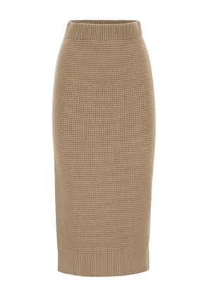 Peserico ribbed elasticated-waistband midi skirt - Neutrals