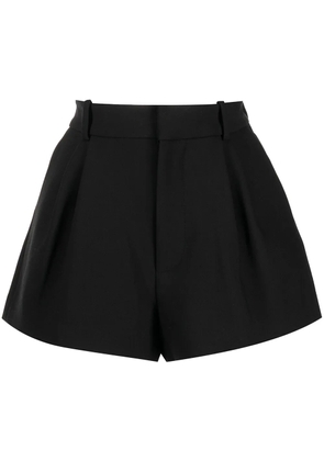 AREA logo-laque pleated tailored shorts - Black