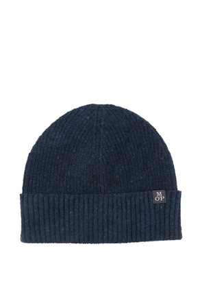 Marc O'Polo ribbed logo-patch hat - Blue