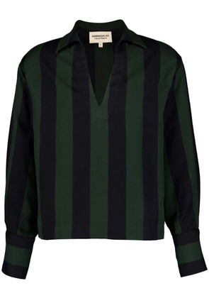 Marrakshi Life V-neck striped blouse - Green