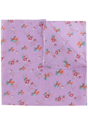 Amir Slama printed silk scarf - Purple