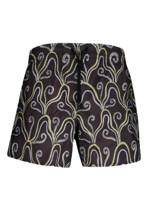 COMMAS abstract-pattern swim shorts - Black