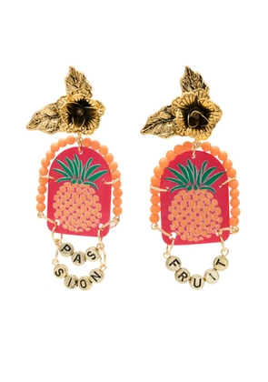 Amir Slama Bijoux pineapple-motif drop earrings - Multicolour