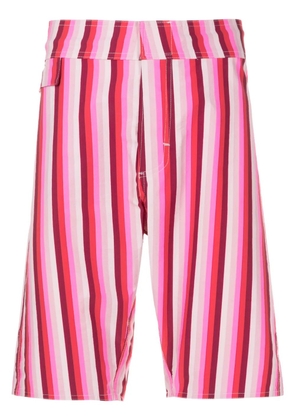 Amir Slama striped mid-rise bermuda shorts - Pink