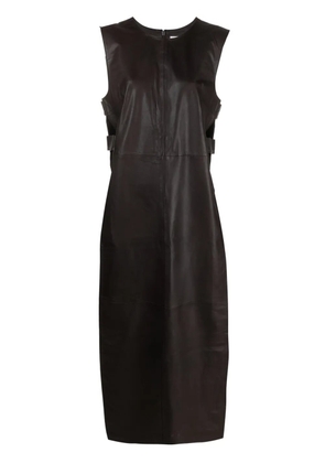 REMAIN adjustable-strap leather maxi vest - Brown