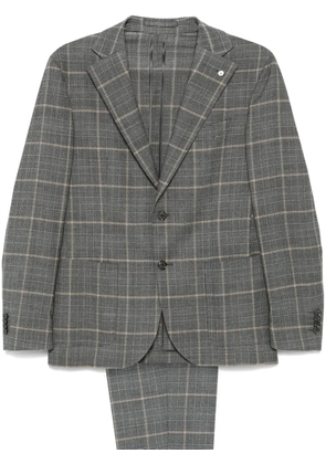 LUIGI BIANCHI MANTOVA Prince of Wales check suit - Grey