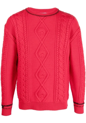 Marine Serre cable-knit wool jumper - Red