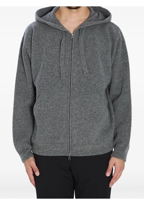 Roberto Collina drawstring zip-up hoodie - Grey