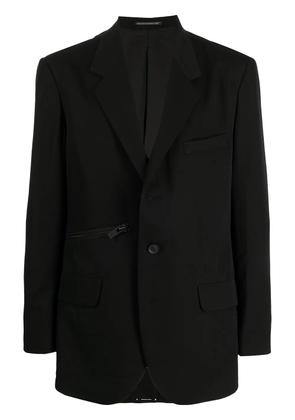 Yohji Yamamoto zip-detail cotton blazer - Black