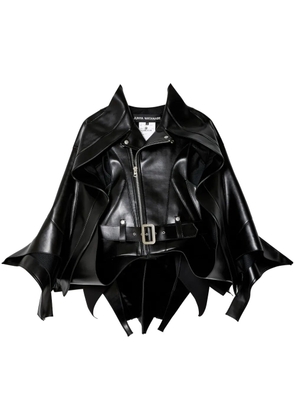 Junya Watanabe asymmetric faux-leather biker jacket - Black