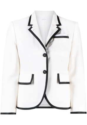 Thom Browne grosgrain ribbon-trim blazer - White