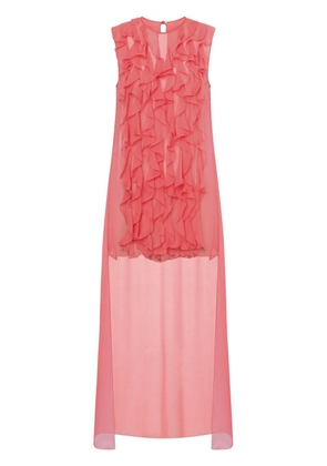 Alberta Ferretti ruffle-detail silk blouse - Pink