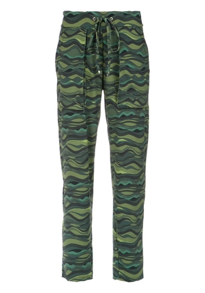 Amir Slama wave print drawstring pants - Green