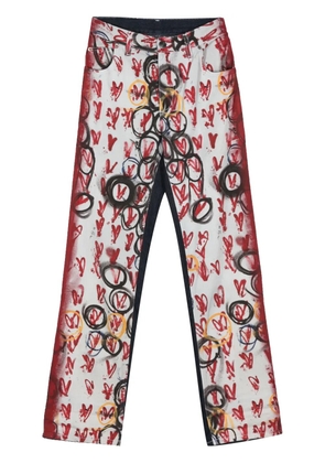 Charles Jeffrey Loverboy Exclusive Painted Art cotton jeans - Blue