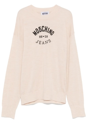 MOSCHINO JEANS intarsia-logo sweater - Neutrals
