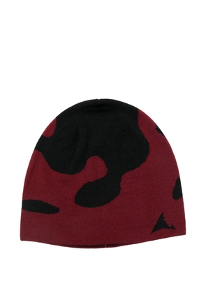 ROA Magma abstract-print beanie hat - Red