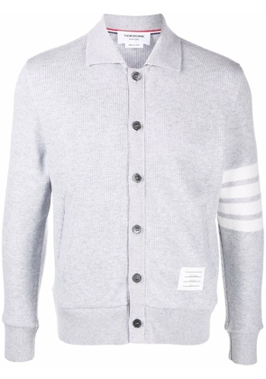 Thom Browne waffle-knit 4-Bar cardigan - Grey