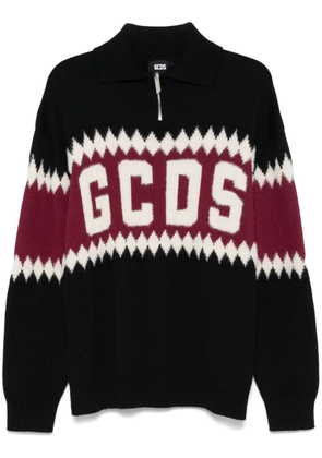 GCDS logo-intarsia sweater - Black