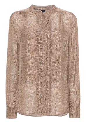 BOSS geometric-print shirt - Neutrals