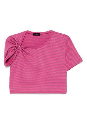 We11done gathered cropped T-shirt - Pink