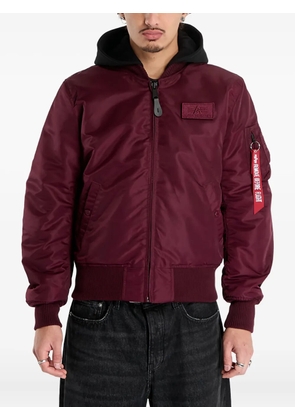 Alpha Industries Zip Hood Backprint MA-1 Jacket - Red