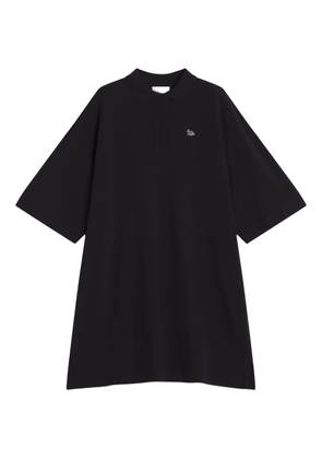 Maison Kitsuné polo-neck cotton mini dress - Black