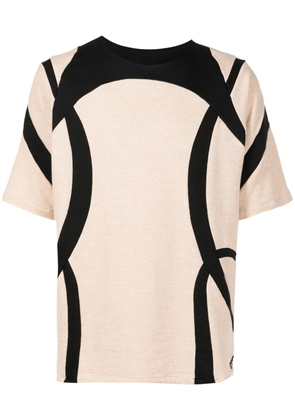 Amir Slama panelled cotton T-shirt - Brown