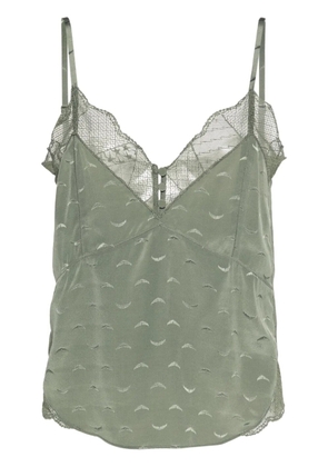 Zadig&Voltaire logo-jacquard silk top - Green