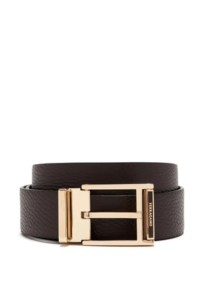 Ferragamo leather branded-buckle belt - Brown
