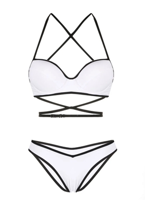Noire Swimwear crossover-straps balconette bikini set - White