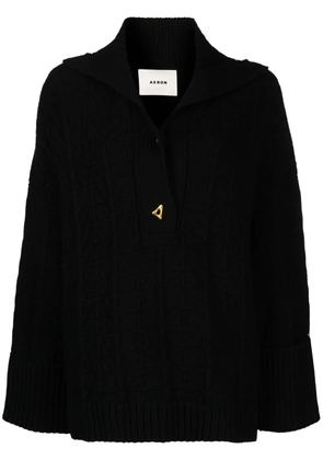 AERON Baker chevron-jacquard jumper - Black