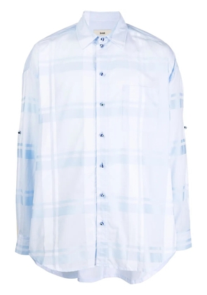 GmbH semi-sheer plaid cotton shirt - Blue