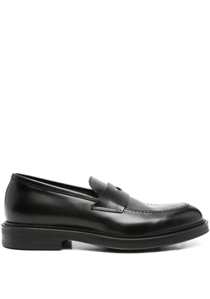 Green George penny leather loafers - Black