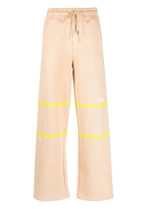 GCDS stripe-detail cotton sweatpants - Brown