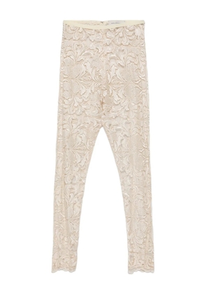 Gemy Maalouf floral-lace leggings - Neutrals