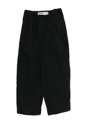 Open YY Full Gather pleated trousers - Black