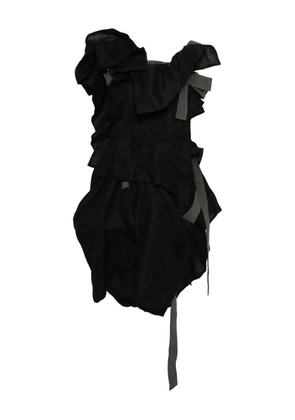 Yohji Yamamoto linen draped dress - Black