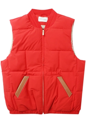 Drôle De Monsieur stand-collar padded gilet - Red