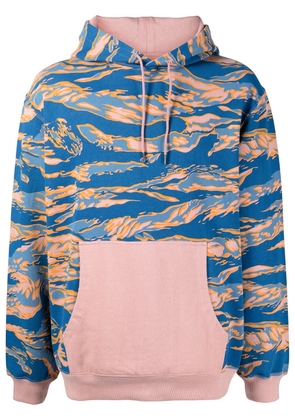 Maharishi animal-print organic-cotton hoodie - Blue
