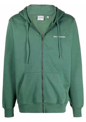 Daily Paper logo zipped drawstring hoodie - Green