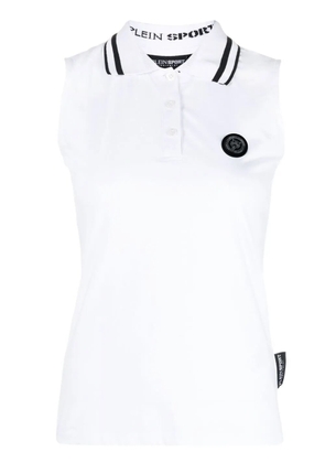 Plein Sport polo collar tank top - White