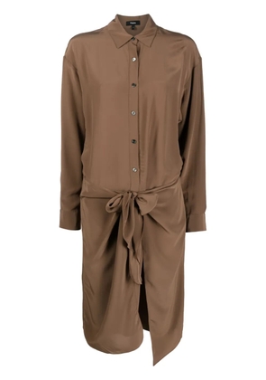 Theory Sarong draped shirtdress - Brown
