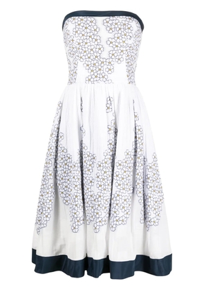 Gemy Maalouf off-shoulder floral-print dress - White